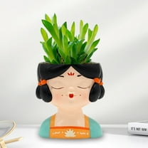 FRCOLOR Flowerpot Decoration Girl Shape Planter Resin Flowerpot Garden Planter Small Planter