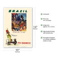 thumbnail image 2 of Brazil - Carnival in Rio - Pan American World Airways - Vintage Airline Travel Poster by William Linzee Prescott c.1960 - Master Art Print 10in x 14in, 2 of 4