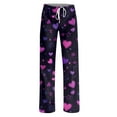 thumbnail image 6 of Womens Love Heart Pajama Pants Heart Print Soft Lounge Pants Relaxed Fit Wide Leg Heart Pj Pants Valentines Day Gifts, 6 of 7