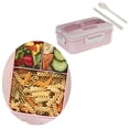 thumbnail image 3 of Contenedor Bento portátil de gran capacidad de 1000 ml con juego de cubiertos Rosado, 3 of 9