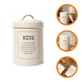 thumbnail image 1 of IFANLANDOR Retro Style Cereal Container 19.2X15X15in for Rice with Metal and Seal Ring 1Pack, 1 of 7