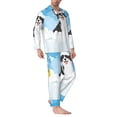 thumbnail image 2 of Naloa Collie in Bathtub Men’s Pajamas Set - Long Sleeve Button Down Sleep Shirt and Pajama Bottoms Sleepwear Set-Small, 2 of 7