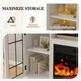 thumbnail image 5 of PAPROOS 63" Fireplace TV Stand for TVs up to 70" with 32" Electric Fireplace, Entertainment Center with LED, Modern Television Table Center With Remote Control for Living Room, White, 5 of 10
