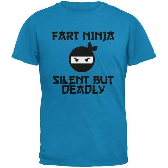 Fart Ninja Sapphire Blue Adult T-Shirt - X-Large