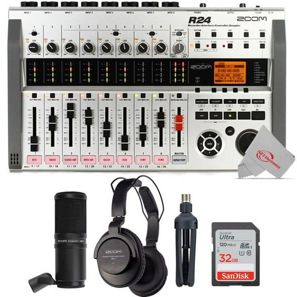 Zoom R24 Multi-Track Recorder, Interface, Controller & Sampler with ZDM-1  Mic Pack