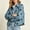 Blue, variant on BXJX Womens Polka Dot Jackets, Long Sleeve Button Down Lapel Collar Cropped Fashion Jackets for Spring Fall Blue Size S-3XL
