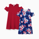 thumbnail image 1 of PatPat Vestido Casual para Niñas de Dos Piezas con Estampado Floral y Liso, con Detalles de Tajo, 1 of 3