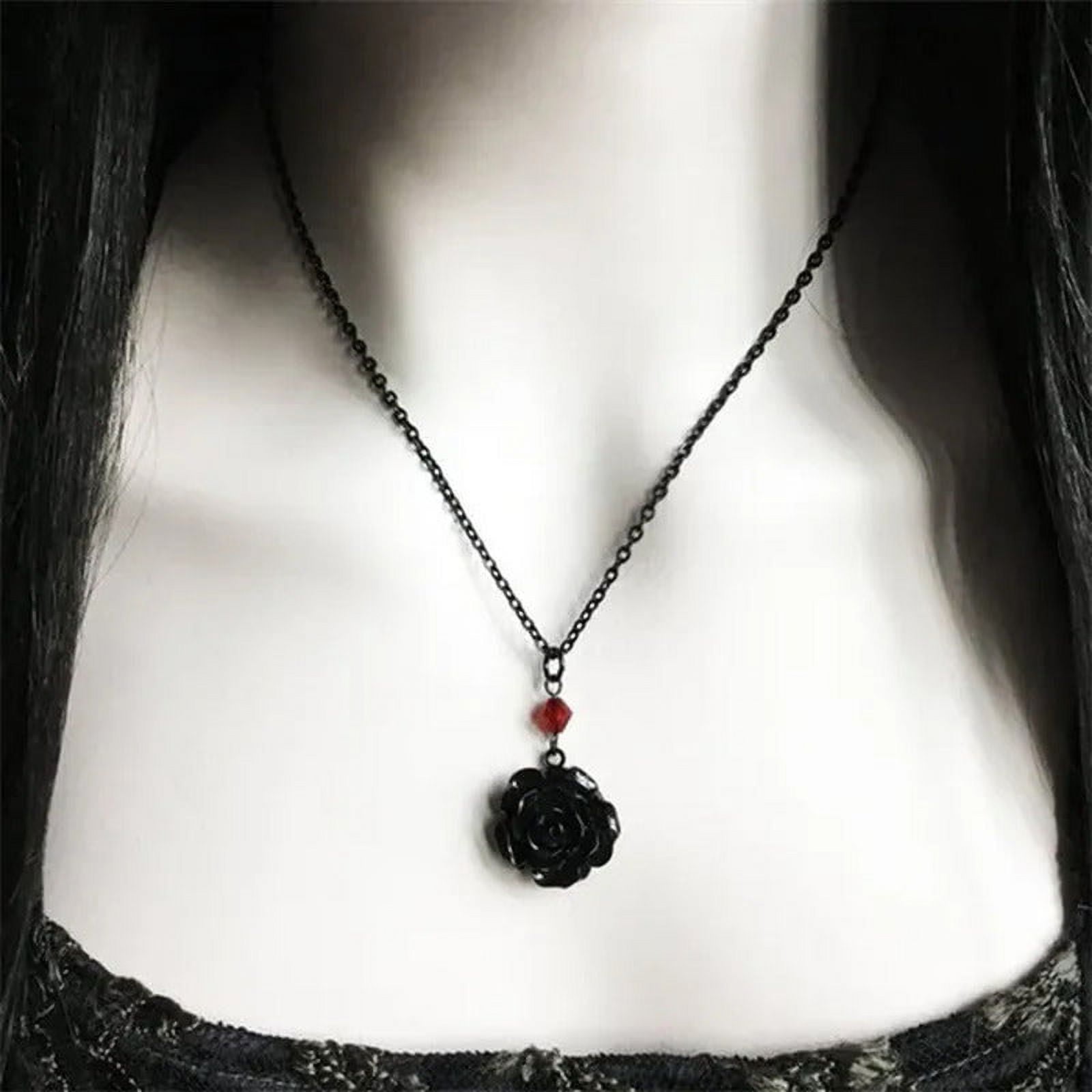 Amazon.com: BETHYNAS Gothic Black Lace Gemstone Choker Necklace Retro  Crystal Pendant Velvet Collar Neck Chain Halloween Cosplay Punk Party  Costume Jewelry for Women Girls (Rose Pink) : Clothing, Shoes & Jewelry