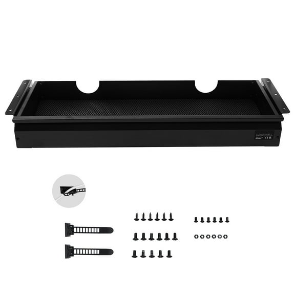KFFKFF 26" Broad Under Table Drawer, Slide-out Under Desk Attachment, Concealed Tabletop Storage Arranger, Smooth-rolling Slides, Underneath Pen Holder for Home Office Adjustable Workstation, Black