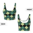 thumbnail image 3 of Sikiie Green Squares Print Strappy Sports Bra for Women Padded Push Up Sports Bra Athletic Running Sports Bra Workout Bra Yoga Bra, 3 of 5
