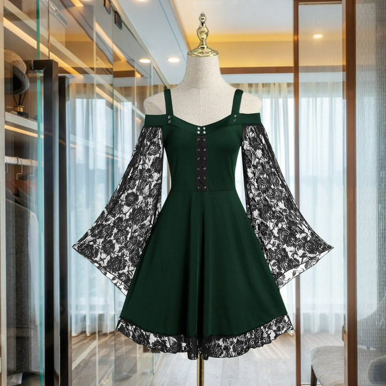 Green steampunk dress cheap