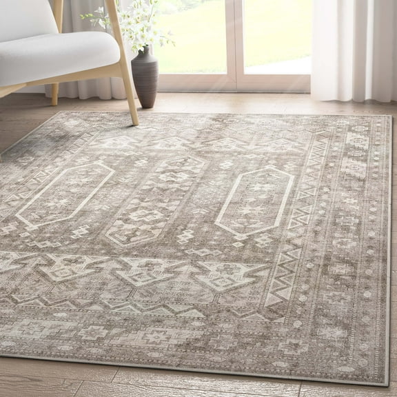 Well Woven Apollo Praha Vintage Tribal Beige Flatweave 5'3" x 7'3" Area Rug