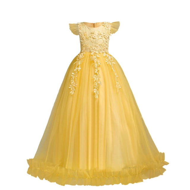 Vestido amarillo IBTOM CASTLE para niñas de 11 a 12 años