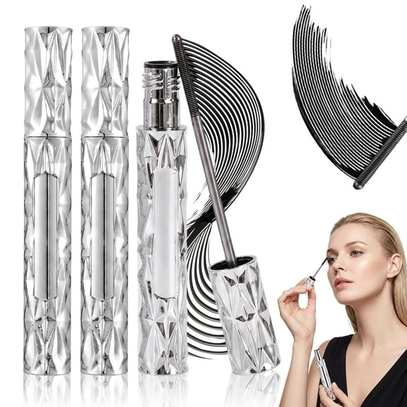 Black Washable Metal Mascara Wand, Iron Wand Mascara, Waterproof Steel Tube Mascara Primer, Long Lasting Thick Eye Makeup Tool for Daily Beauty