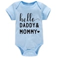 thumbnail image 2 of REDARER Baby Hello Daddy & Mommy Print Short Sleeve Bodysuit Soft Breathable Casual Romper Summer Spring,3-6 Months, 2 of 3