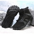 thumbnail image 5 of Barefoot Snow Boots for Women Men Lightweight Wide Toe Box Winter Warm High Top Outdoor Sneakers Water Resistant Ankle Booties Black Size 9.5, 5 of 7