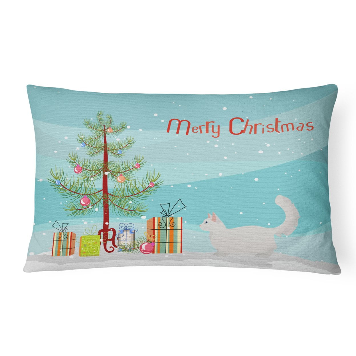 Carolines Treasures CK4657PW1216 Munchkin 2 Cat Merry Christmas Canvas Fabric Decorative Pillow, 12H x16W, multicolor