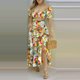 thumbnail image 4 of ICHUANYI Clearance Fashion Women Summer Froral Print Casual Short SLeeve Top+ Skirt Set(Yellow, XXL) ICHUANYI WER2023081001934, 4 of 9