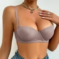 thumbnail image 2 of Lixiuxyad Women Bras Wireless Women's Solid Color Push Up Bra With Underwire Triple Back, 2 of 4