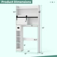 thumbnail image 3 of Gymax Over The Toilet Storage Cabinet w/ Sliding Barn Door Adjustable Shelves 2 Hooks White, 3 of 9