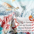 thumbnail image 4 of Nautical Beach Shower Curtain, Sea World Blue Ocean Shower Curtain, Coral Sea Horse Turtle Octopus Shower Curtain Sets, Underwater Marine Life Themed Bathroom Decor Bath Curtain with Hooks,70X70in, 4 of 6