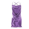 thumbnail image 5 of Ketyyh-chn99 Robes d'Été pour Femmes Décontractées Robe de Mariée Décontractée Sans Manches Fluide Plissée Soleil Plage Bohème Élégante Évasée Robes de Fête Violet,m, 5 of 5