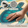 thumbnail image 6 of ODIKA 9'x12' Washable Area Rug Low Pile, Flatwoven, Beachy Ocean Entry Themed Teal Bathroom Long Nautical Turtle Refined Structured for Great Room, Indoor Concept, Large Living, 6 of 7