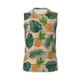 thumbnail image 6 of Lsque Pineapples Palm Leaves Print Men's Cotton Blend Sleeveless Muscle Shirts (S-3XL)- Moisture Wicking, Odor Protection, UPF 30+,Large, 6 of 8