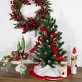 thumbnail image 3 of Northlight 18" White and Red Velveteen Mini Christmas Round Tree Skirt, 3 of 5