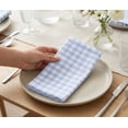 thumbnail image 2 of PurpleEssences Mini Gingham Cloth Napkins set of 10, 18x18, Dinner Table Decorative Napkins - Sky Blue and White, 2 of 6