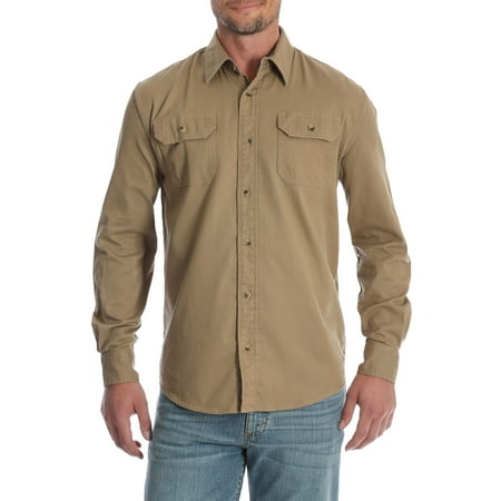 Wrangler Men's and Big & Tall Long Sleeve Stretch Twill Shirt, up to Size 3XLT