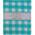 thumbnail image 4 of Yourtablecloth 100% Cotton Checkered Buffalo Plaid Tablecloth for Home, Restaurants, Cafs Be it for Everyday Dinner Picnic or Occasions Like Thanksgiving 60 x 104 Rectangle/Oblong Aqua and White, 4 of 5