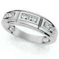 thumbnail image 2 of Pompeii 1/4Ct TW Round Diamond Men's Nine Stone Wedding Ring High Polished Band 10k Gold, 2 of 6