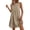 Khaki, variant on Summer Women's Sleeveless Mini Peplum Dress red Round Neck Loose Cut Daily Outdoor