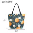 thumbnail image 5 of FORMRS Womens Canvas Tote Bag with Zipper Inner Pocket Shoulder Handbag, Green Oranges, 5 of 7