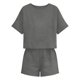 thumbnail image 4 of Conjunto Corto Casual para las Mujeres Manga Corta Bolsillo Pantalones Cortos Pantalones de Señoras Conjunto con Cuello Redondo Top, Ropa Casual de Verano, 4 of 6