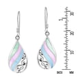 thumbnail image 5 of Swirl Rainbow Teardrop Multi-Blue Shell Sterling Silver Dangle Earings, 5 of 5