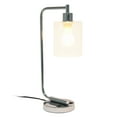 thumbnail image 2 of Creekwood Home 18.8" Vintage Industrial Curved Desk Lamp w/ USB Ports & LED Bulb, Chrome, 2 of 6