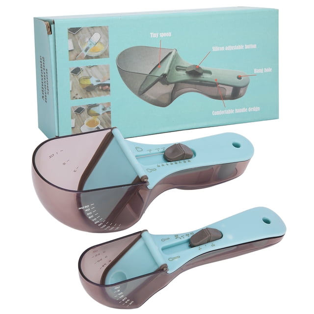 Cuchara dosificadora, cuchara medidora ajustable, accesorios multifuncionales para hornear, cuchara medidora resistente y resistente