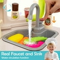 thumbnail image 6 of Costway Kids Kitchen Playset with Sounds Lights Steam Play Sink 113 PCS Accessories Blue, 6 of 10