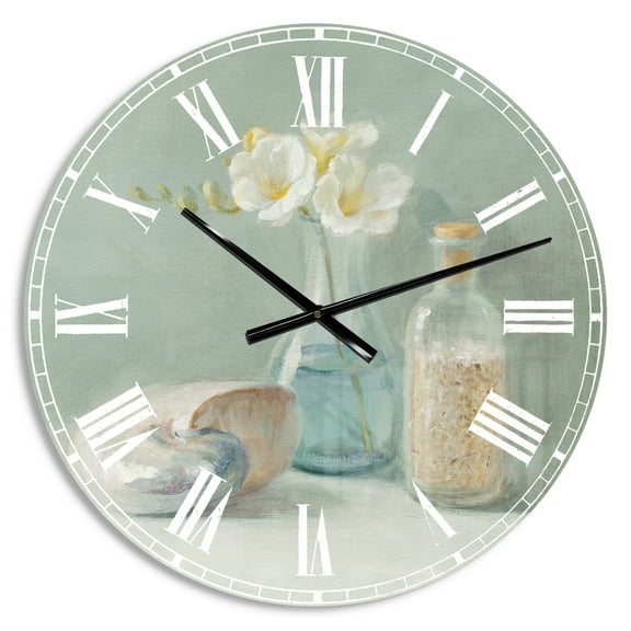 Designart 'Pastel Bath II' Farmhouse wall clock