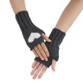 thumbnail image 1 of Ladies Warm Knit Fingerless Gloves Convertible Mittens Fashion Flowers Winter Handwear Cozy Textured Design, 1 of 6