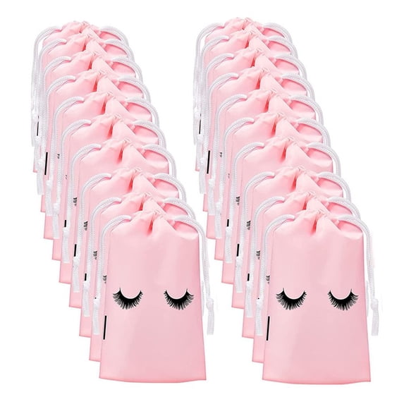 Eyelash Extension Travel Beauty Supplies Lipstick Toiletry Organizer Storage Bag Packaging Eyelash Aftercare Bags Makeup Pouch Lashes Drawstring Bag Toiletry Bag PINK 10X15CM