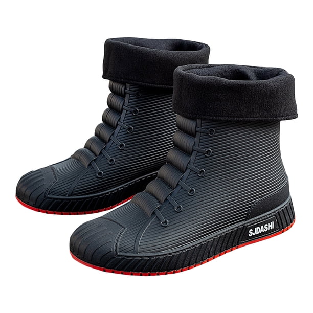 Mujer Hombre Botas a media pantorrilla Botas de lluvia ligeras con forro de piel Botas de lluvia de moda