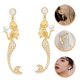 thumbnail image 5 of par de pendientes largos de sirena con perlas, joyería creativa para las orejas de mujer., 5 of 6