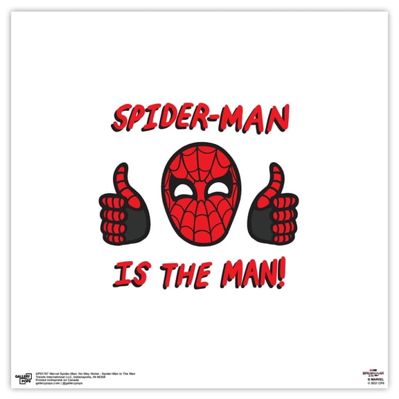 Gallery Pops Marvel Spider-Man: No Way Home - Spider-Man Is The Man Wall Art, Unframed Version, 12" x 12"