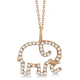 thumbnail image 1 of Elephant Diamond Pendant Necklace 14K Rose Gold (0.22ct), 1 of 2