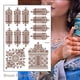 thumbnail image 3 of 6 Sheets Henna Tattoos Brown Henna Temporary Tattoo Stickers Sexy Lace Waterproof Removable Fake Tattoos Luxury Mandala Flower Design Favors, 3 of 4