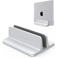 thumbnail image 1 of Vertical Laptop Stand[Adjustable Size], Aluminum Desktop Laptop Holder, Compatible with All MacBook, Laptops(Up to 17.3 inch), Silver, 1 of 8
