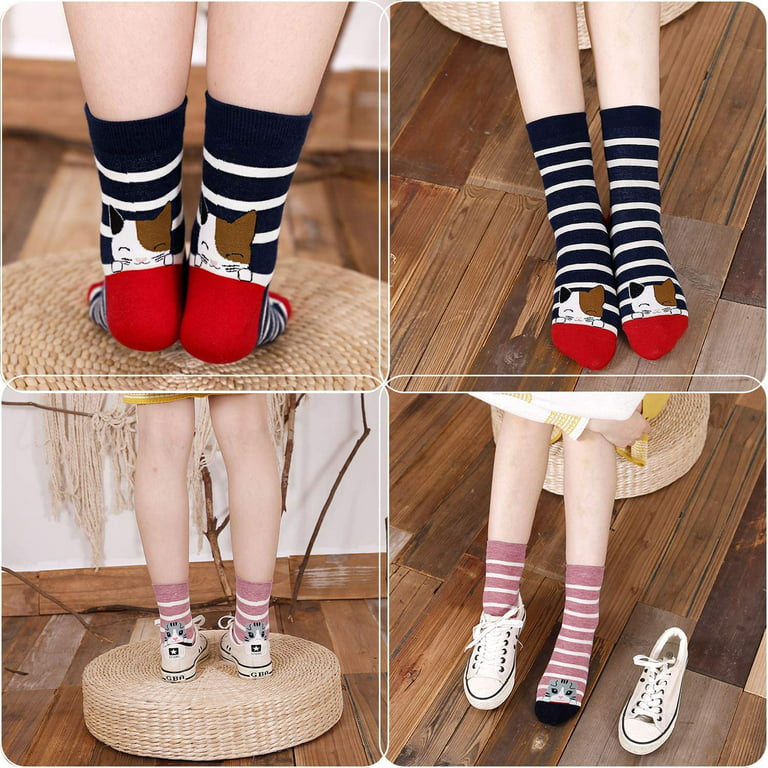 5 Pairs Women Socks Casual Cotton Cute Girls Ankle Socks Durable